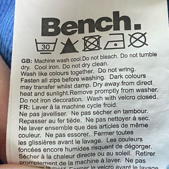 Bench Blue Long Sleeve Front Zip Jacket Size Small - Picture 5 of 12